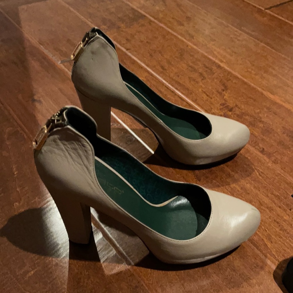 Stunning neutral designer platform heels